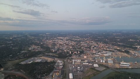 An excellent view of Turku can be seen when entering the Class D airspace from the south