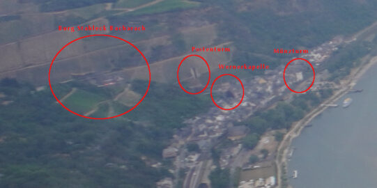 Remains of castle and church in Bacharach