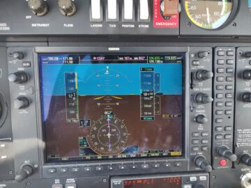 Garmin 1000 showing a 29 kt tailwind. Ground speed went above 170 kts for about half the flight.