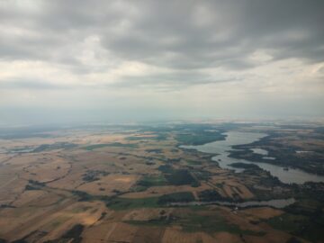 The weather at the Polish border was variable, and I made the decision to stay under the cloud cover. You can see some showers in the distance in this photo.