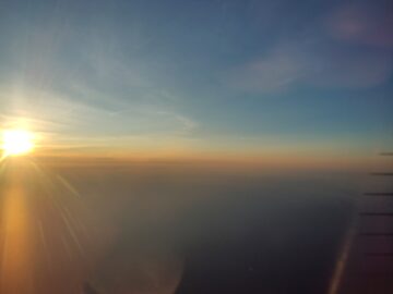 Setting sun over the sea